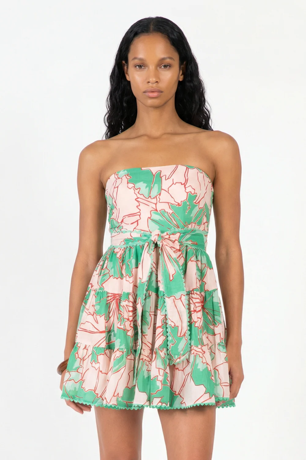 Bandeau Dress Christine - Green Petal - Image 3