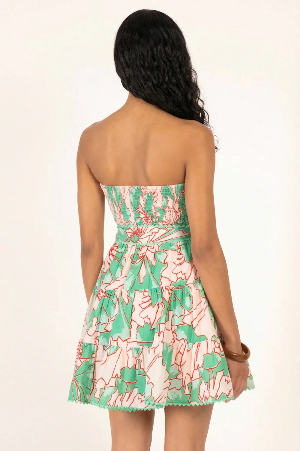 Bandeau Dress Christine - Green Petal - Image 4