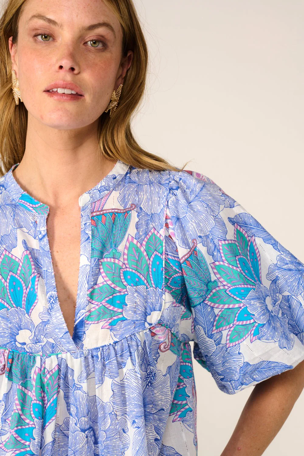 Blouse Flores - Blue Padang - Image 4