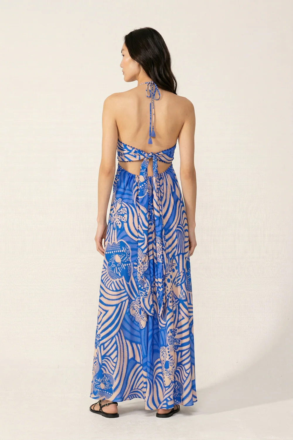 Long Dress Carla - Blue Japonism - Image 3