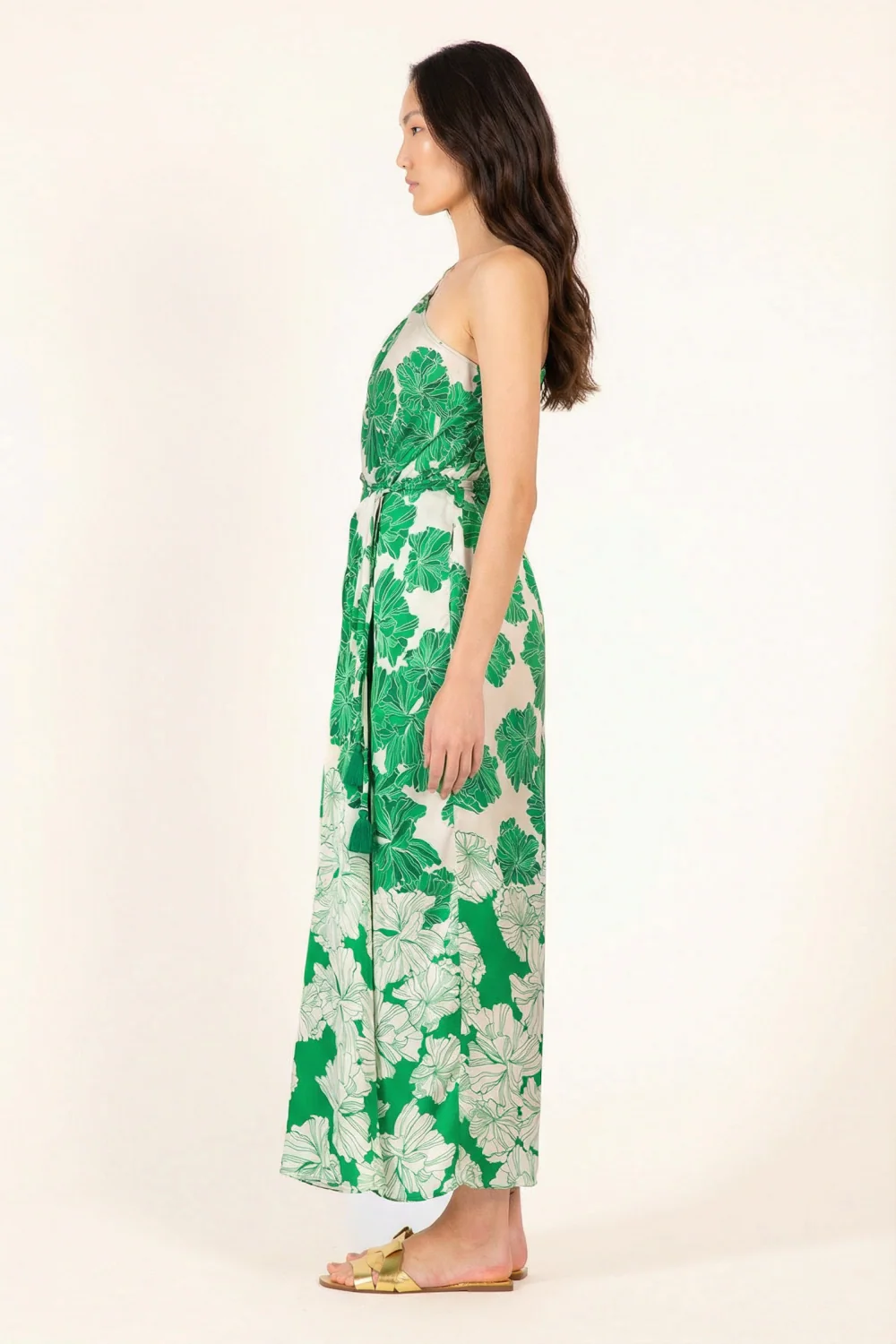 Long Dress Fanny - Green Flower Bunch - Image 3