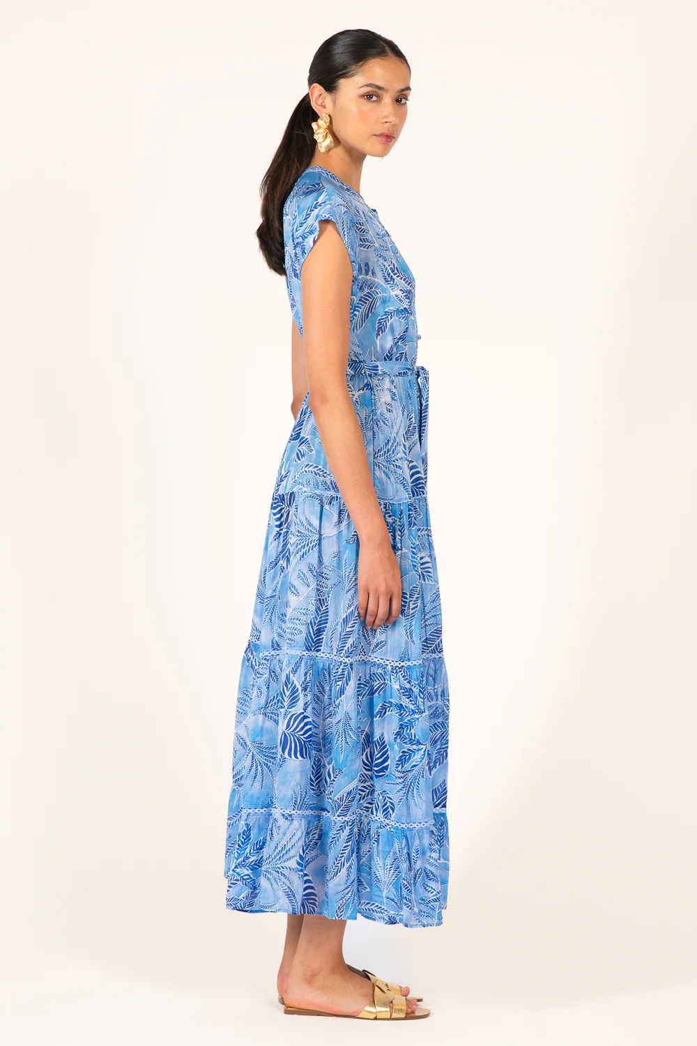 Long Dress Kora - Blue Calathea - Image 5