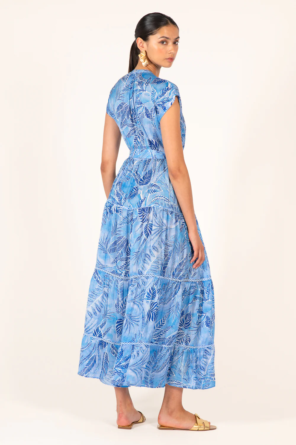 Long Dress Kora - Blue Calathea - Image 7