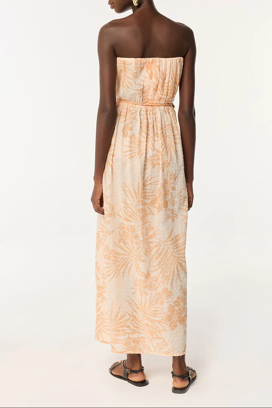 Long Dress Mara - Orange Frangipani - Image 3