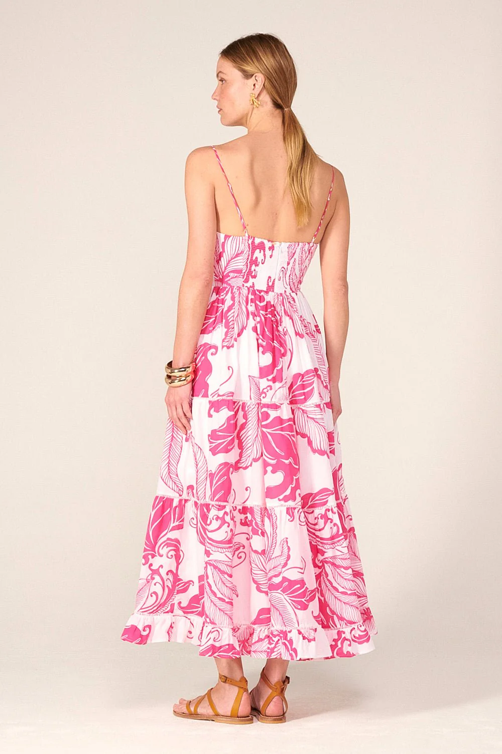 Long Dress Milena - Pink Reef Wave - Image 3