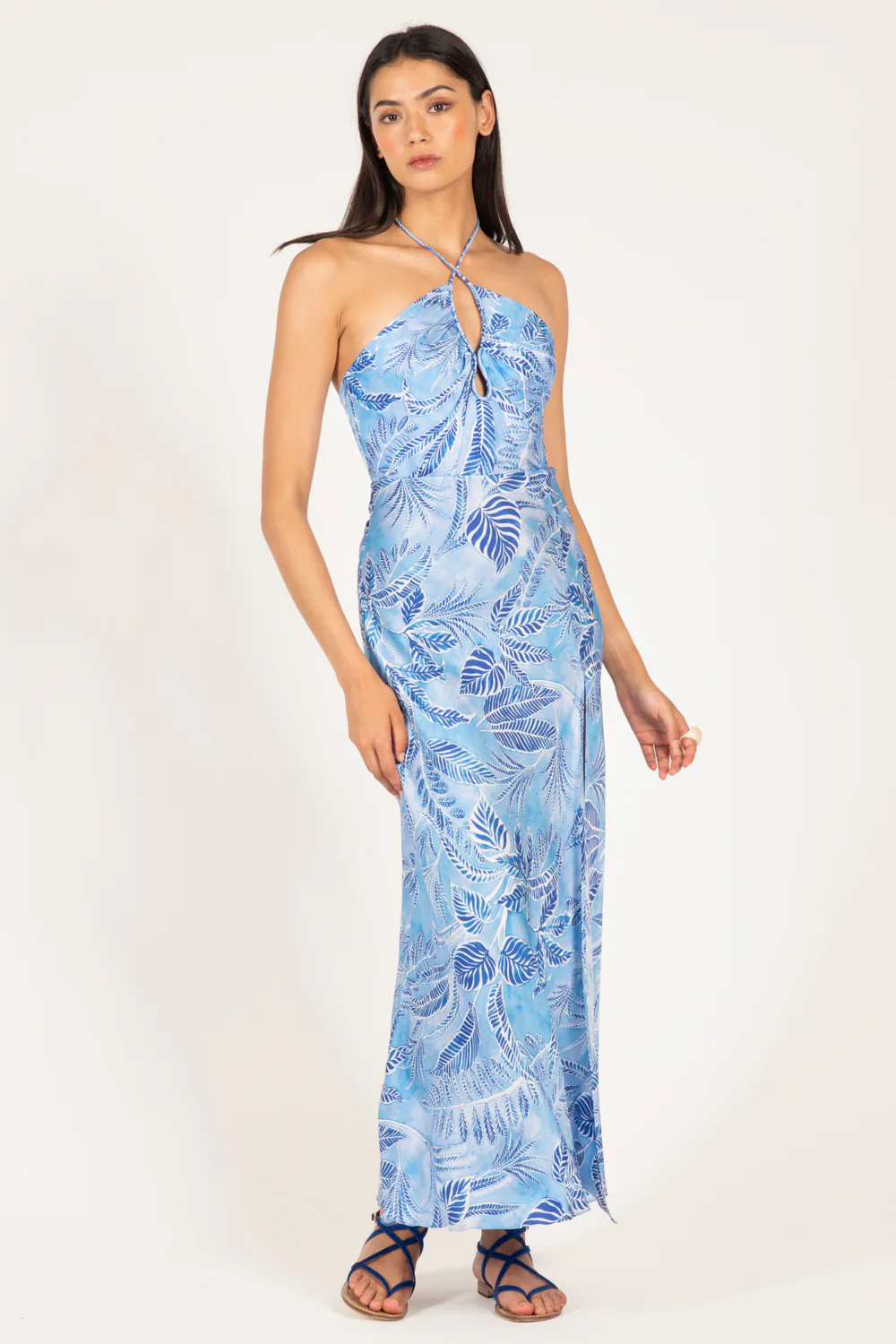 Long Dress Stella - Blue Calathea - Image 3