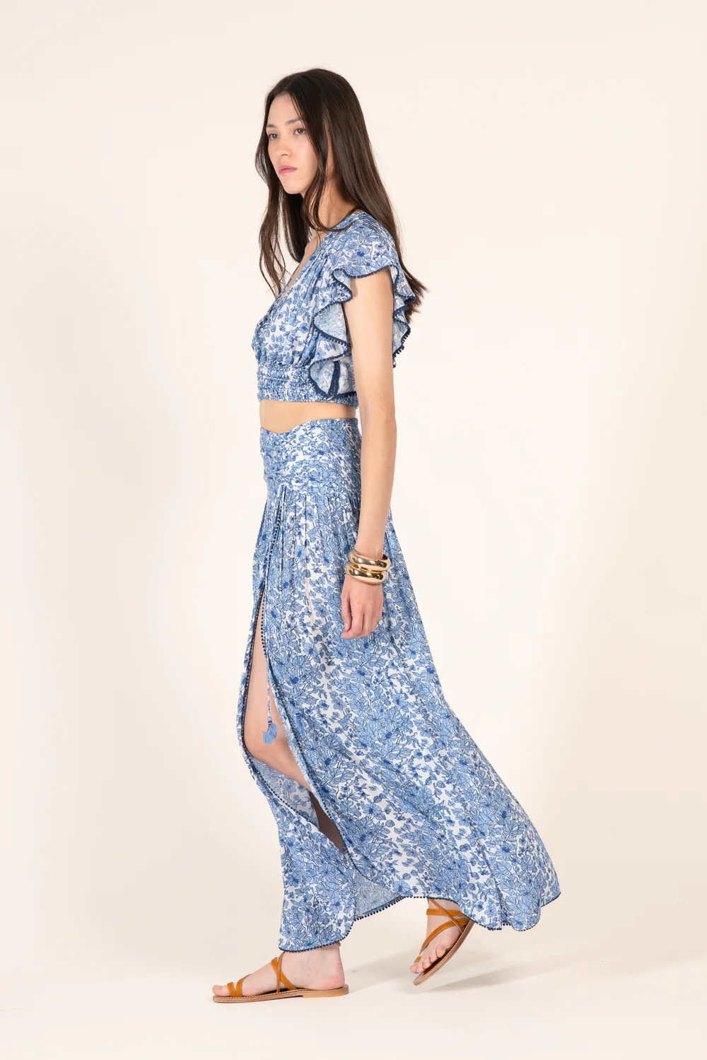 Long Skirt Carla - Blue Aquaflora - Image 3