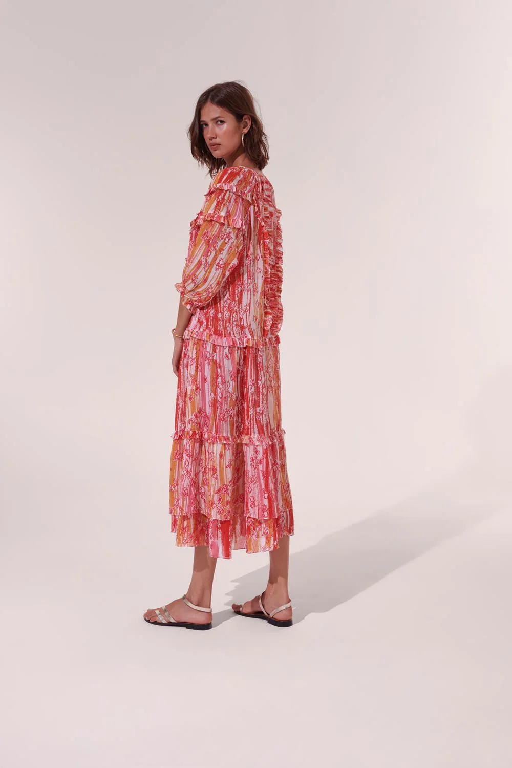 Midi Dress Amanda - Pink Tie Dye Rose - Image 3
