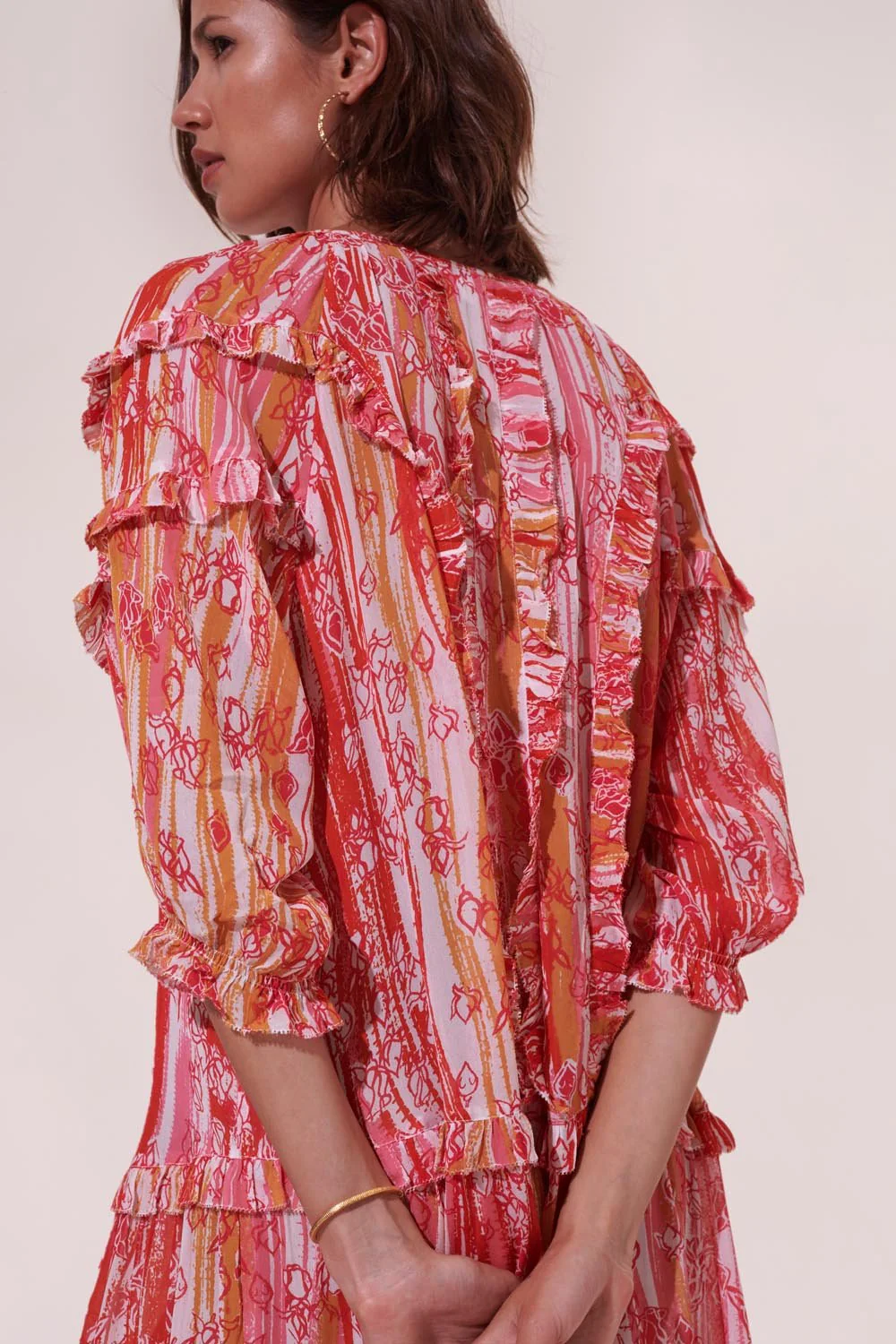 Midi Dress Amanda - Pink Tie Dye Rose - Image 4