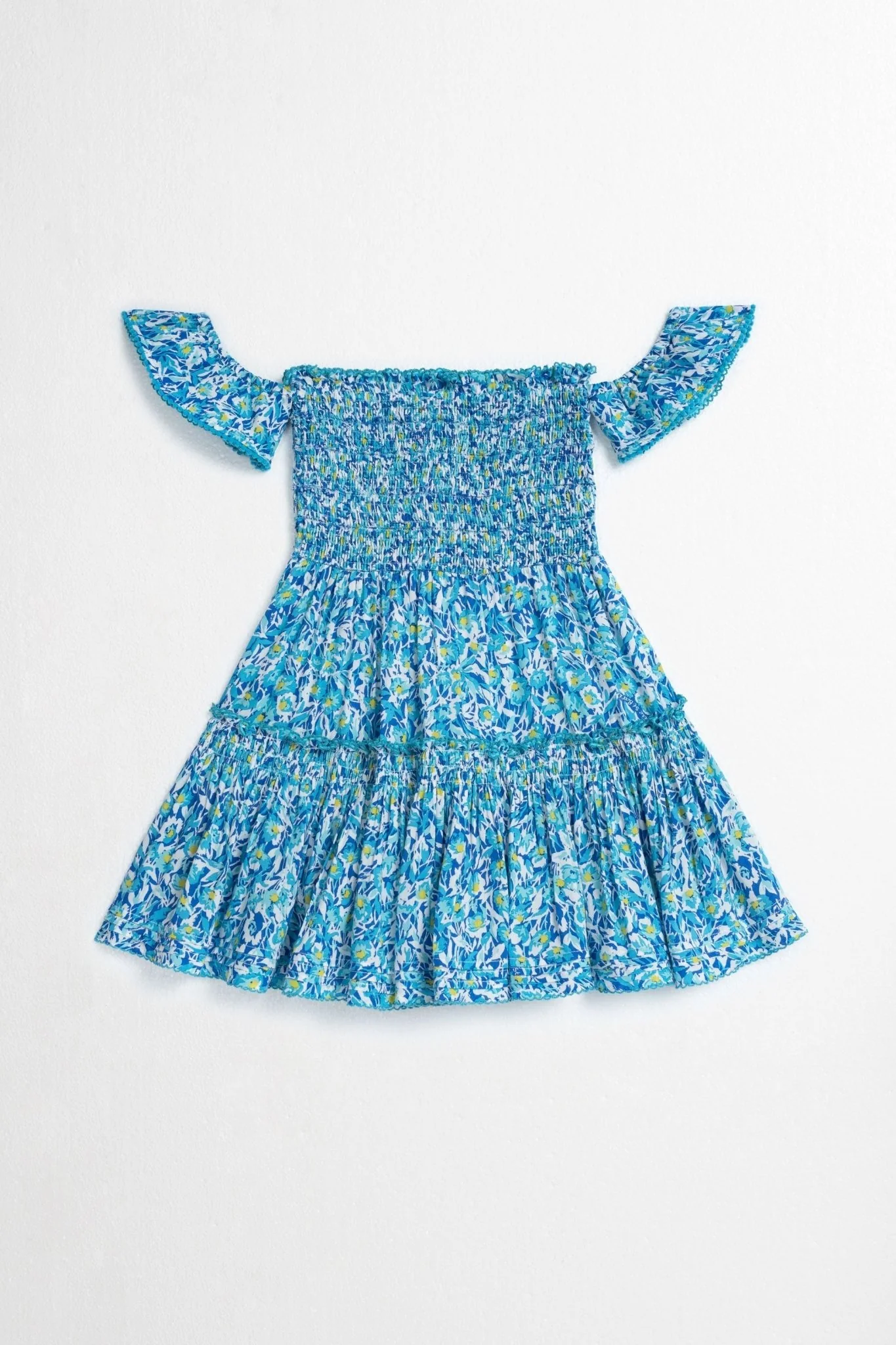 Kids Mini Dress Aurora - Blue Ocean Flowers - Image 3