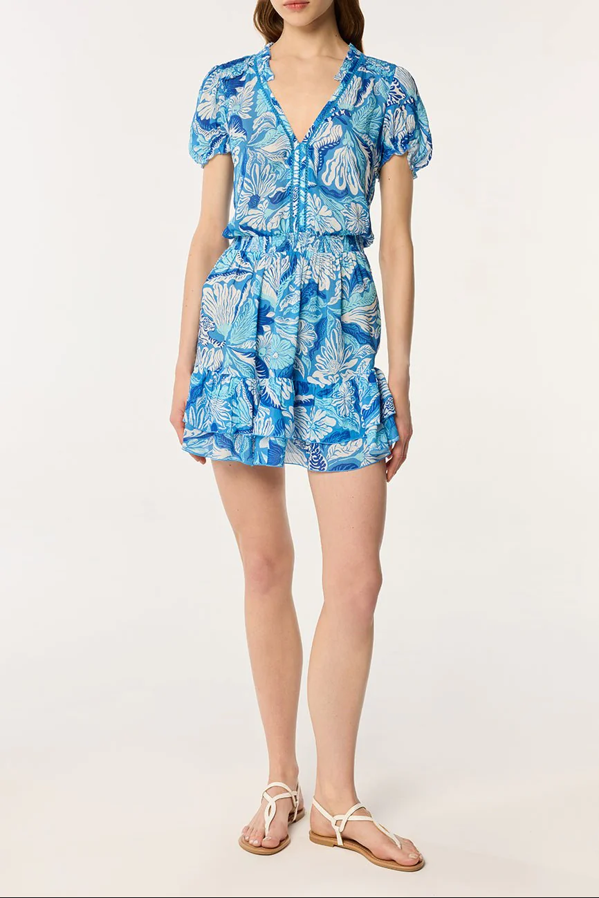 Mini Dress Bibi - Blue Tiger Lily - Image 3