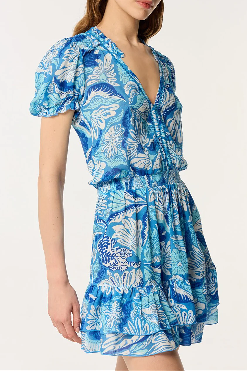 Mini Dress Bibi - Blue Tiger Lily - Image 4