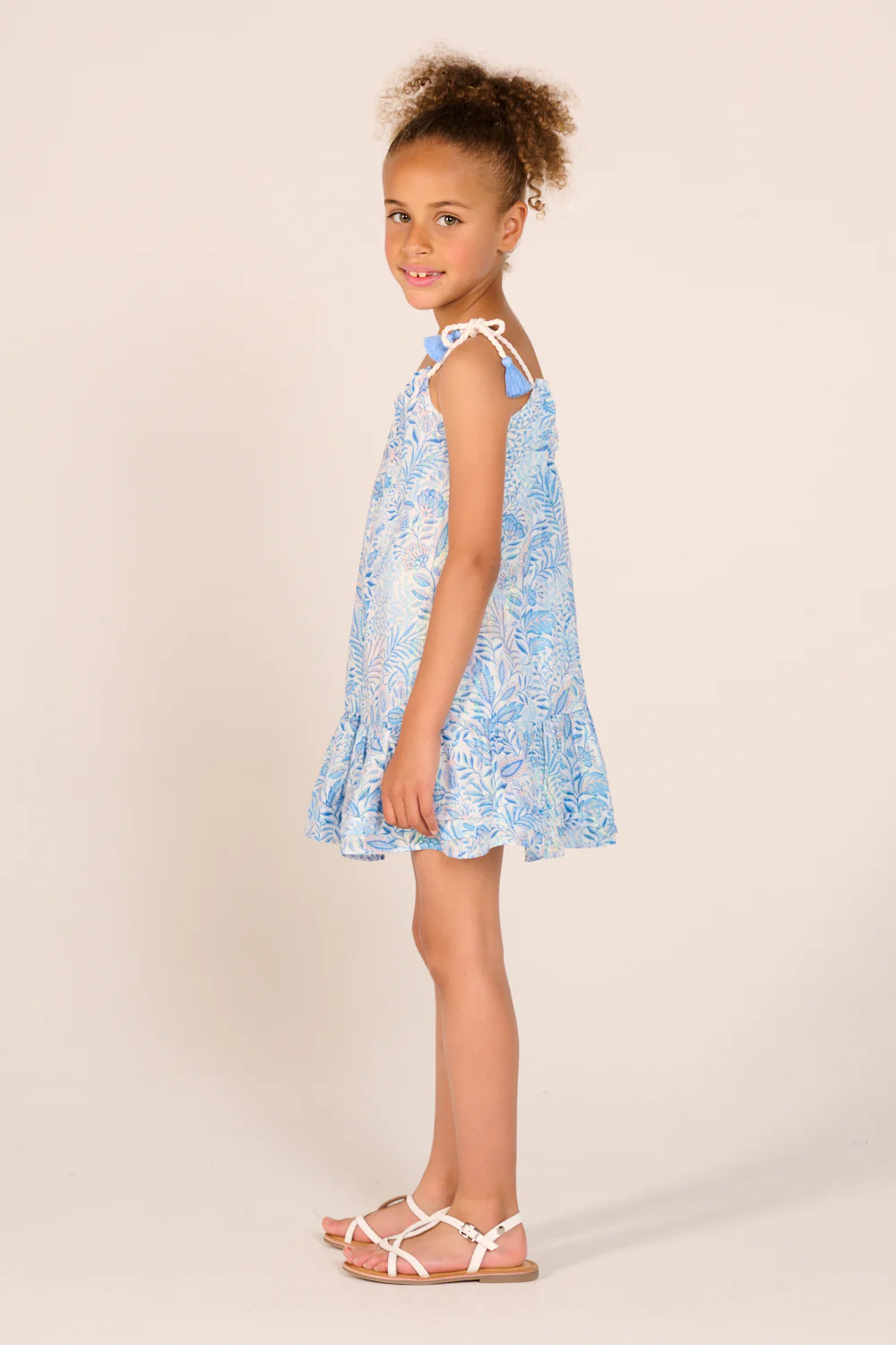 Mini Dress Billie for girls - Blue Palmarosa - Image 4