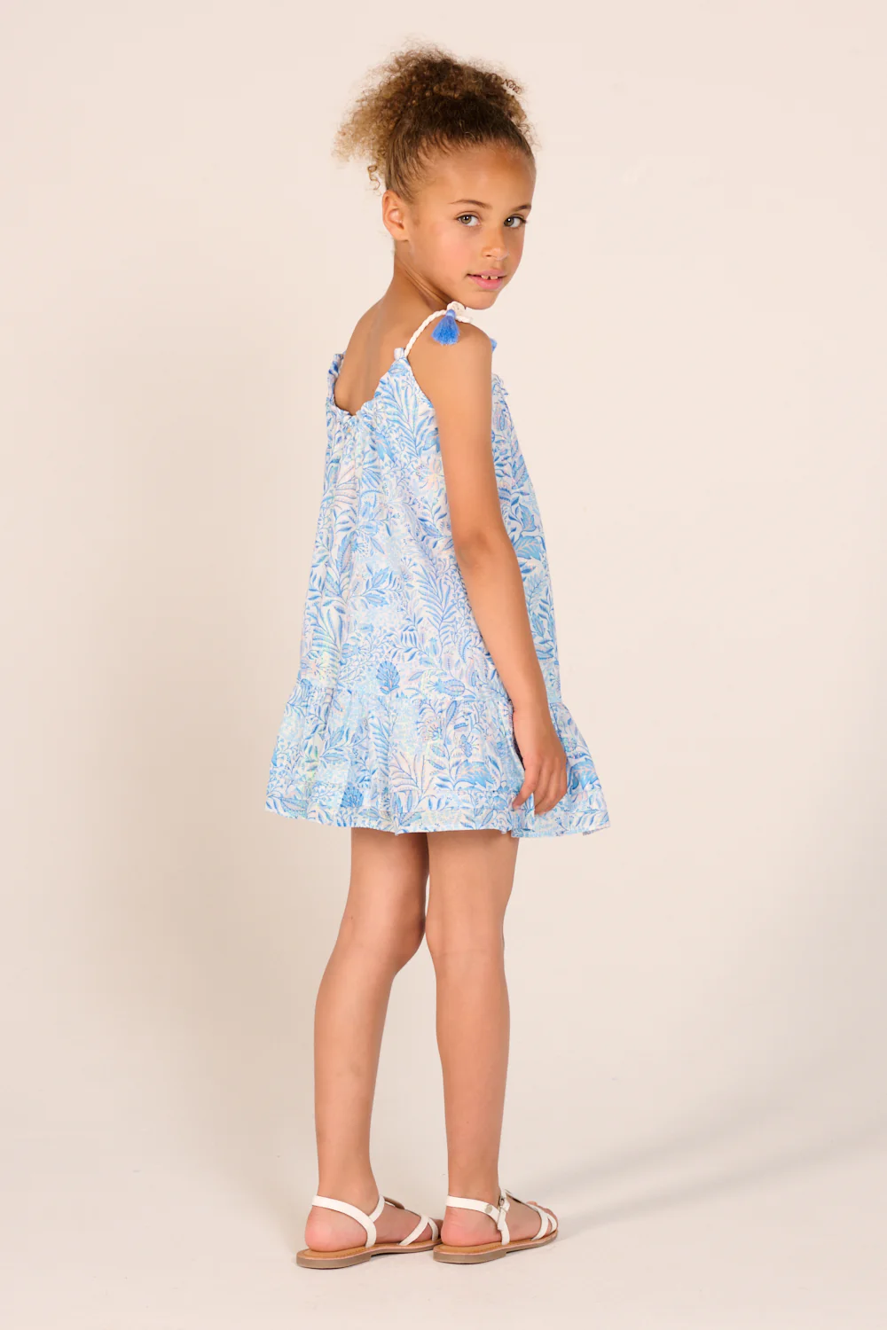 Mini Dress Billie for girls - Blue Palmarosa - Image 5