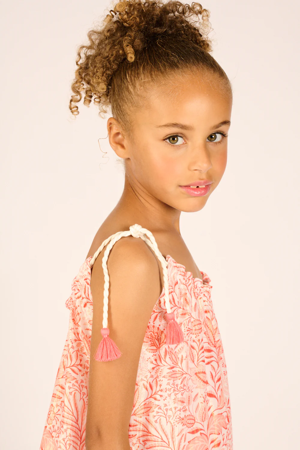 Mini Dress Billie for girls - Orange Palmarosa - Image 5