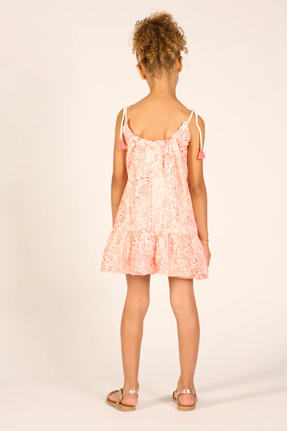 Mini Dress Billie for girls - Orange Palmarosa - Image 7