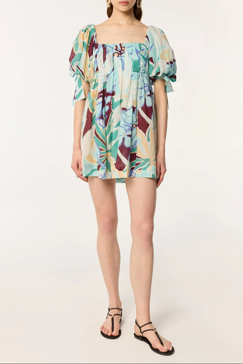 Mini Dress Catalina - Aqua Macro Lilium - Image 3