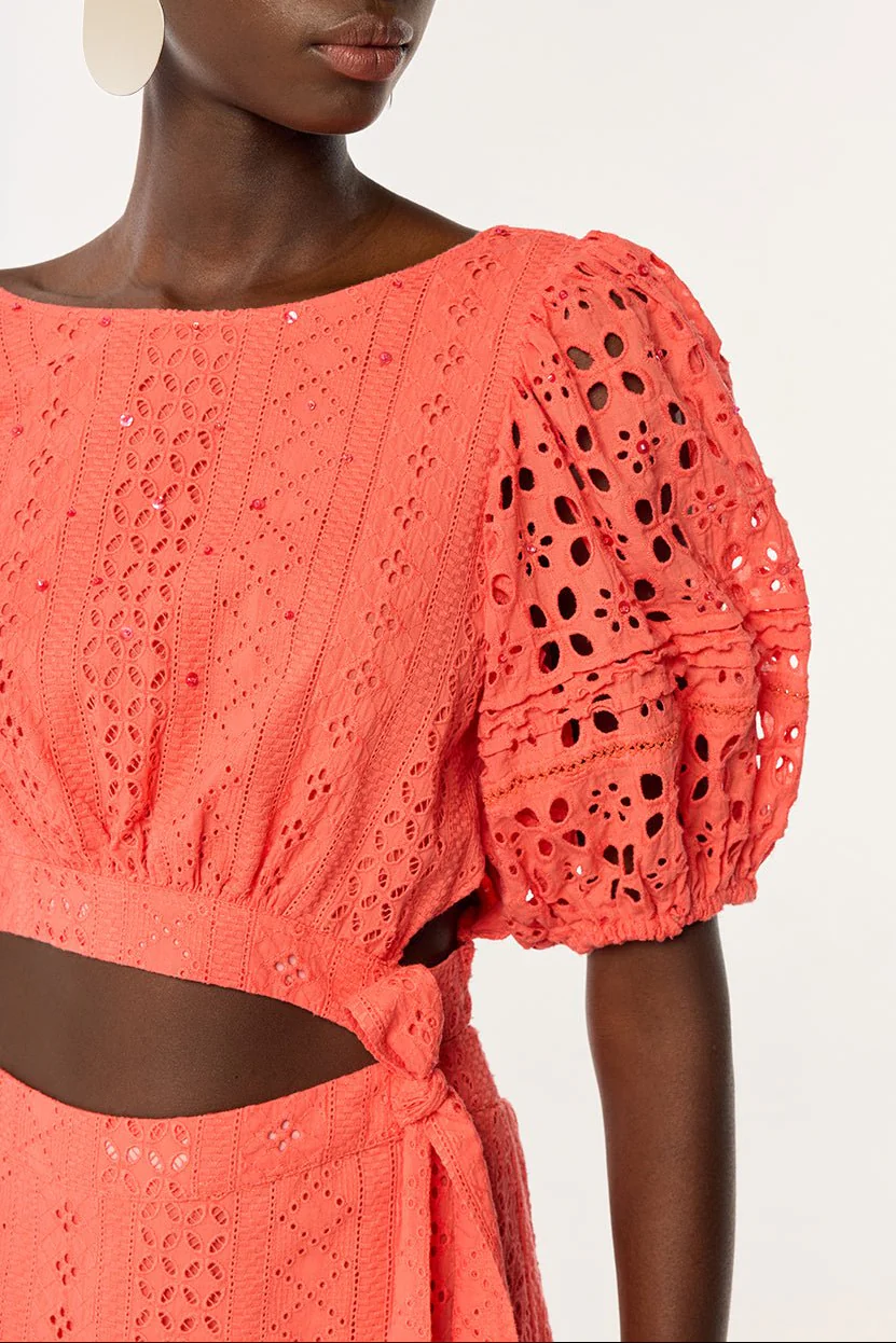 Mini Dress Chantal - Coral - Image 3