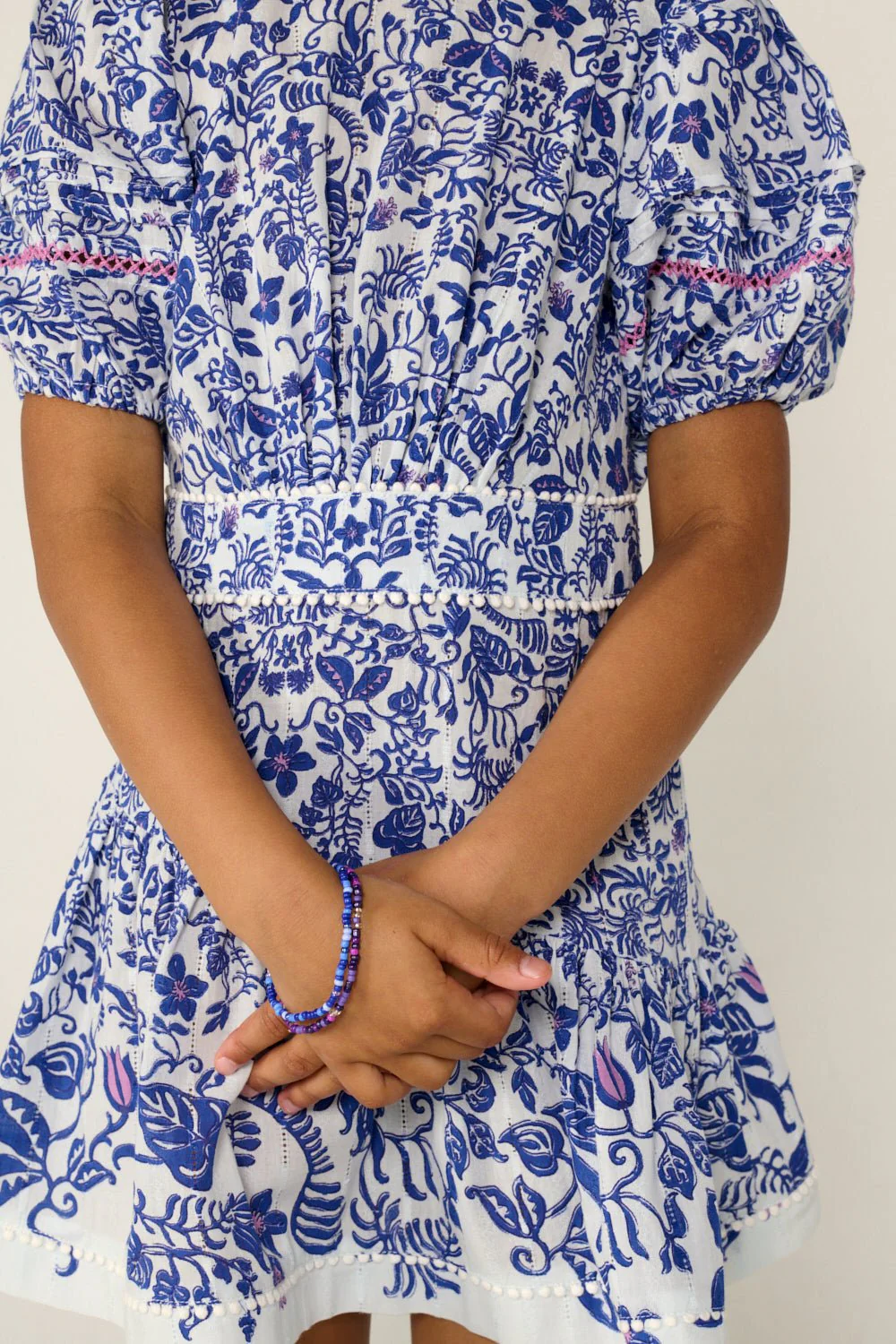 Mini Dress Chantal for girls - Blue Tiare - Image 3