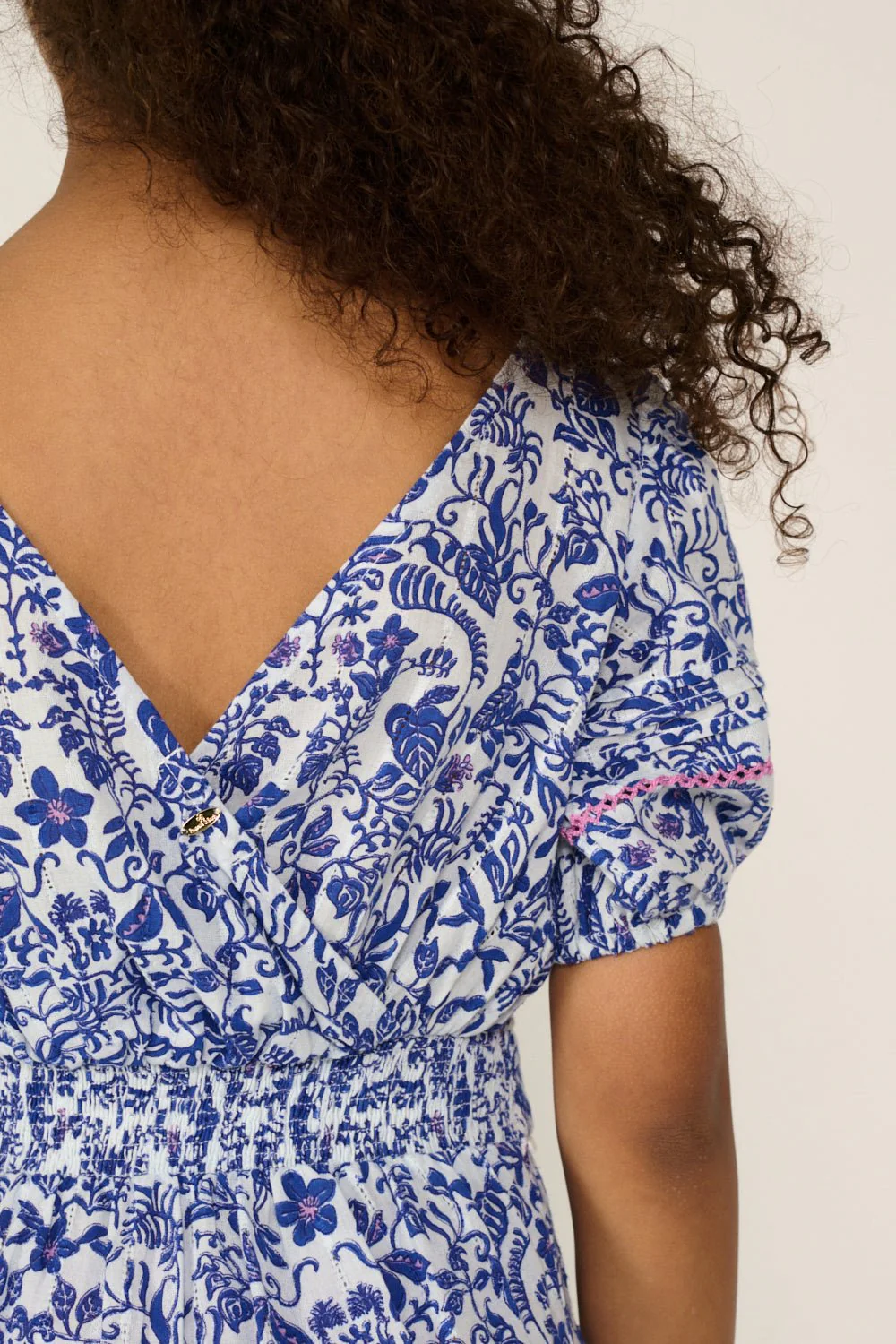 Mini Dress Chantal for girls - Blue Tiare - Image 5