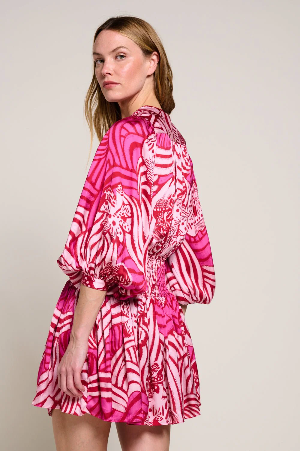 Mini Dress Colleen - Pink Japonism - Image 3