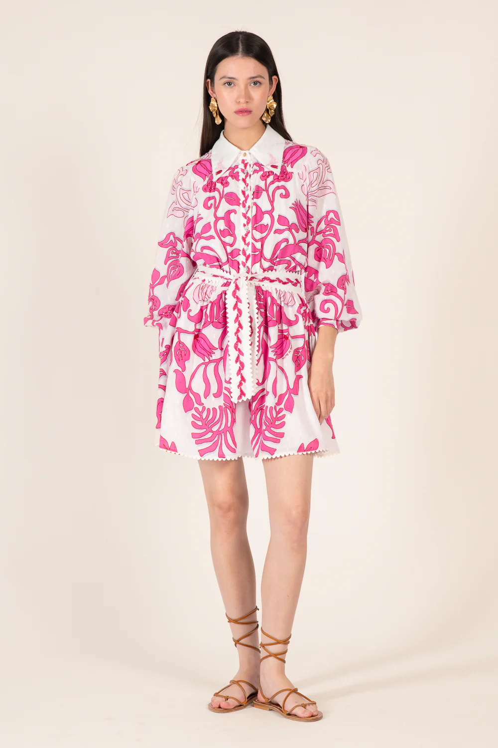 Mini Dress Conti - White Pink Ritual - Image 3