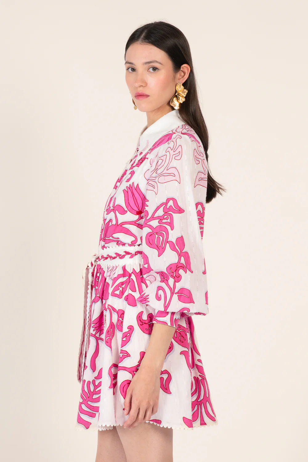 Mini Dress Conti - White Pink Ritual - Image 6