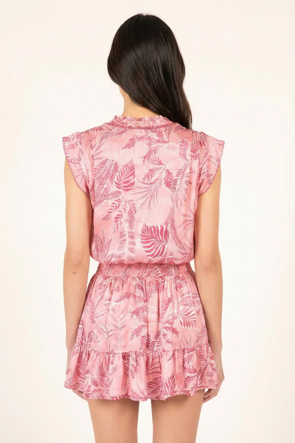 Mini Dress Estelle - Pink Calathea - Image 5