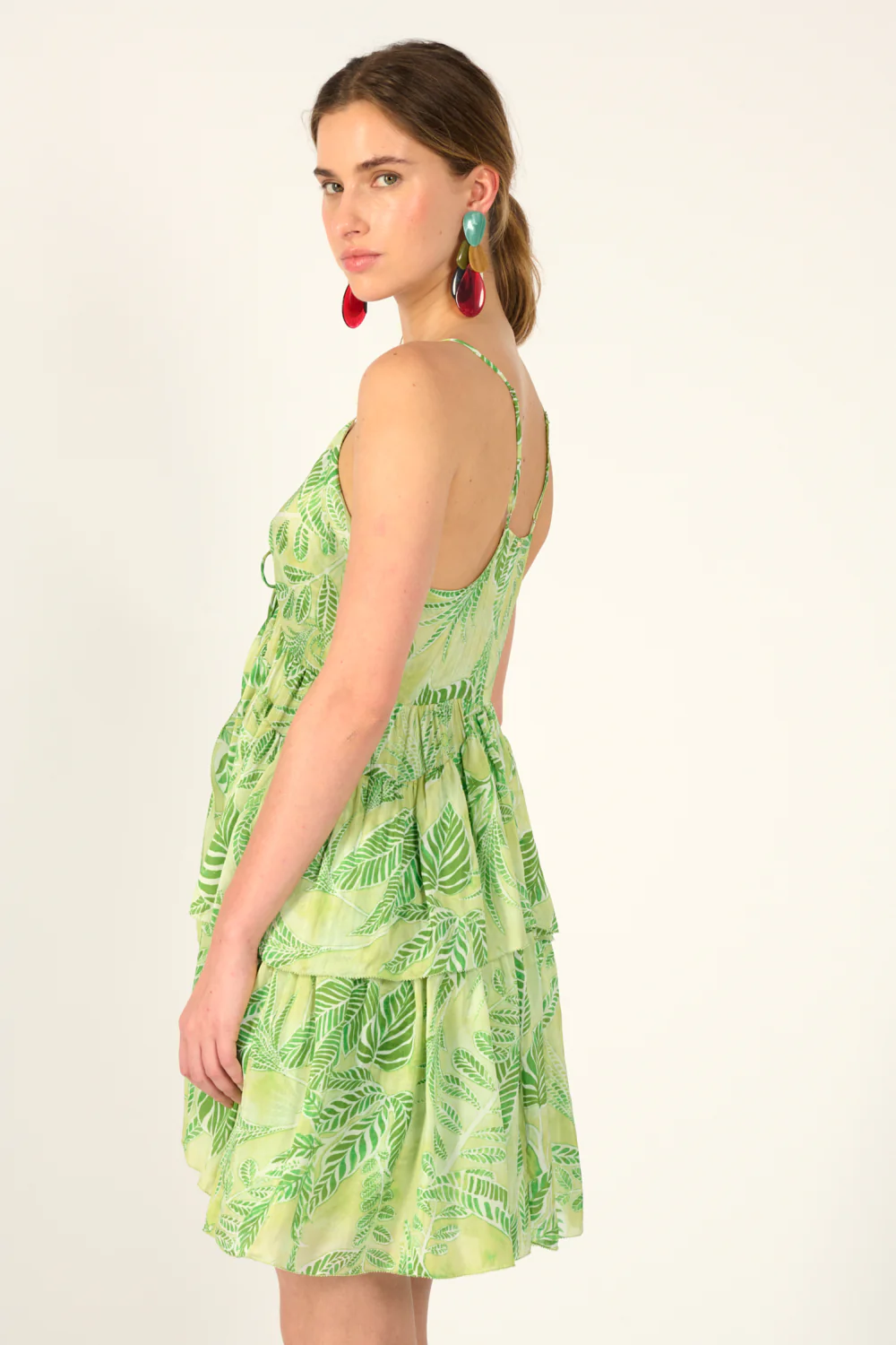 Mini Dress Maja - Green Calathea - Image 4