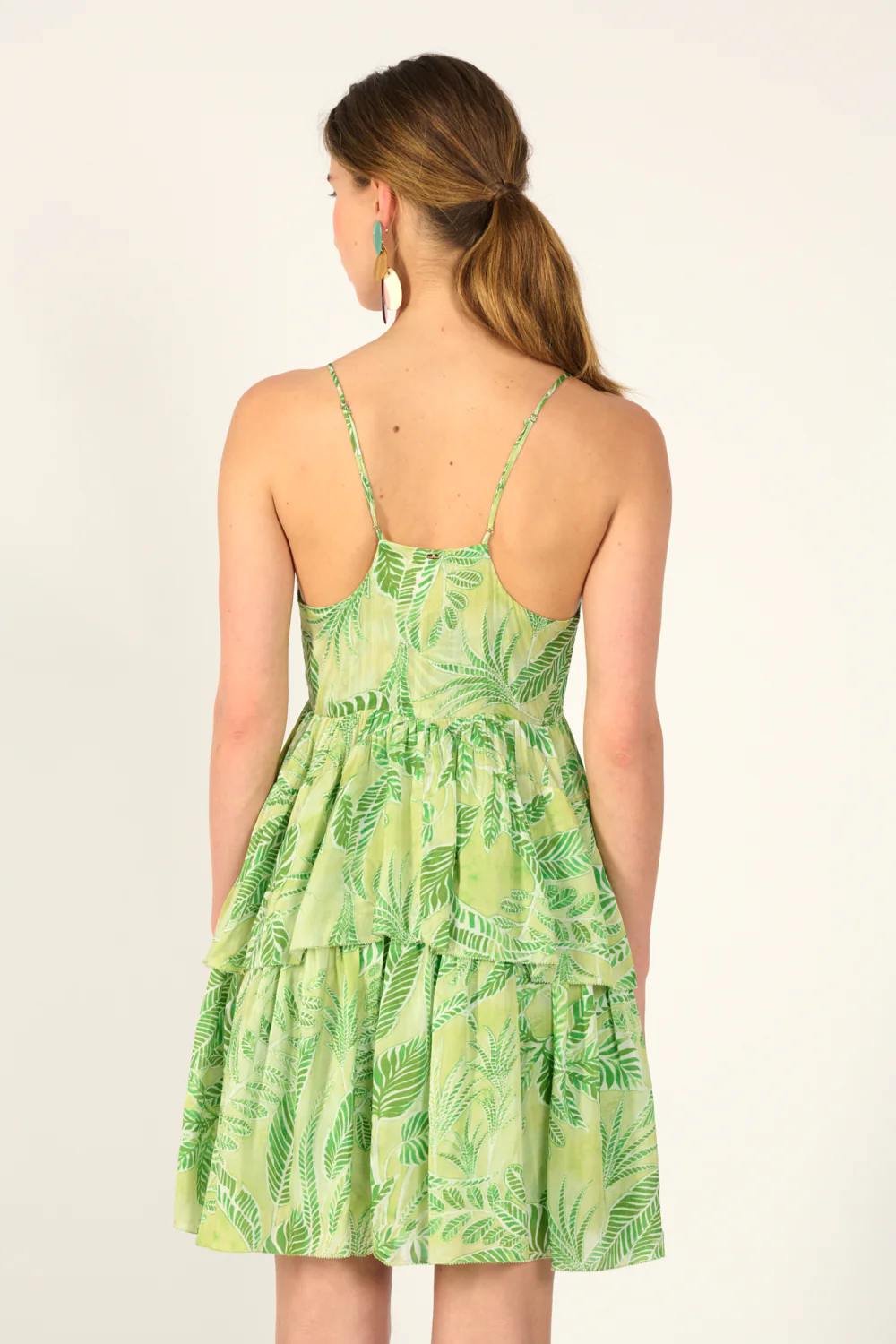 Mini Dress Maja - Green Calathea - Image 5