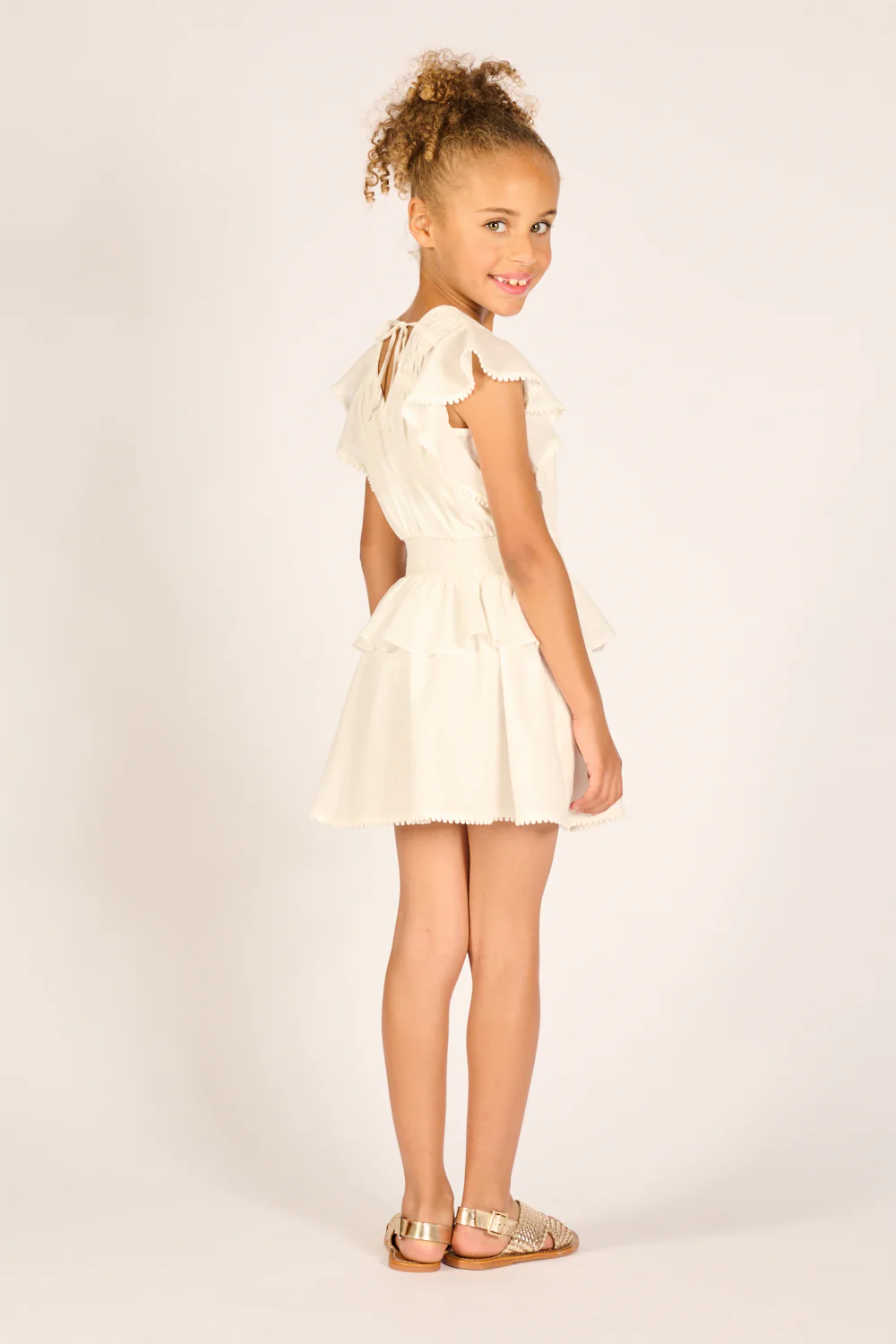 Mini Dress Noemi for girls - Natural White - Image 5