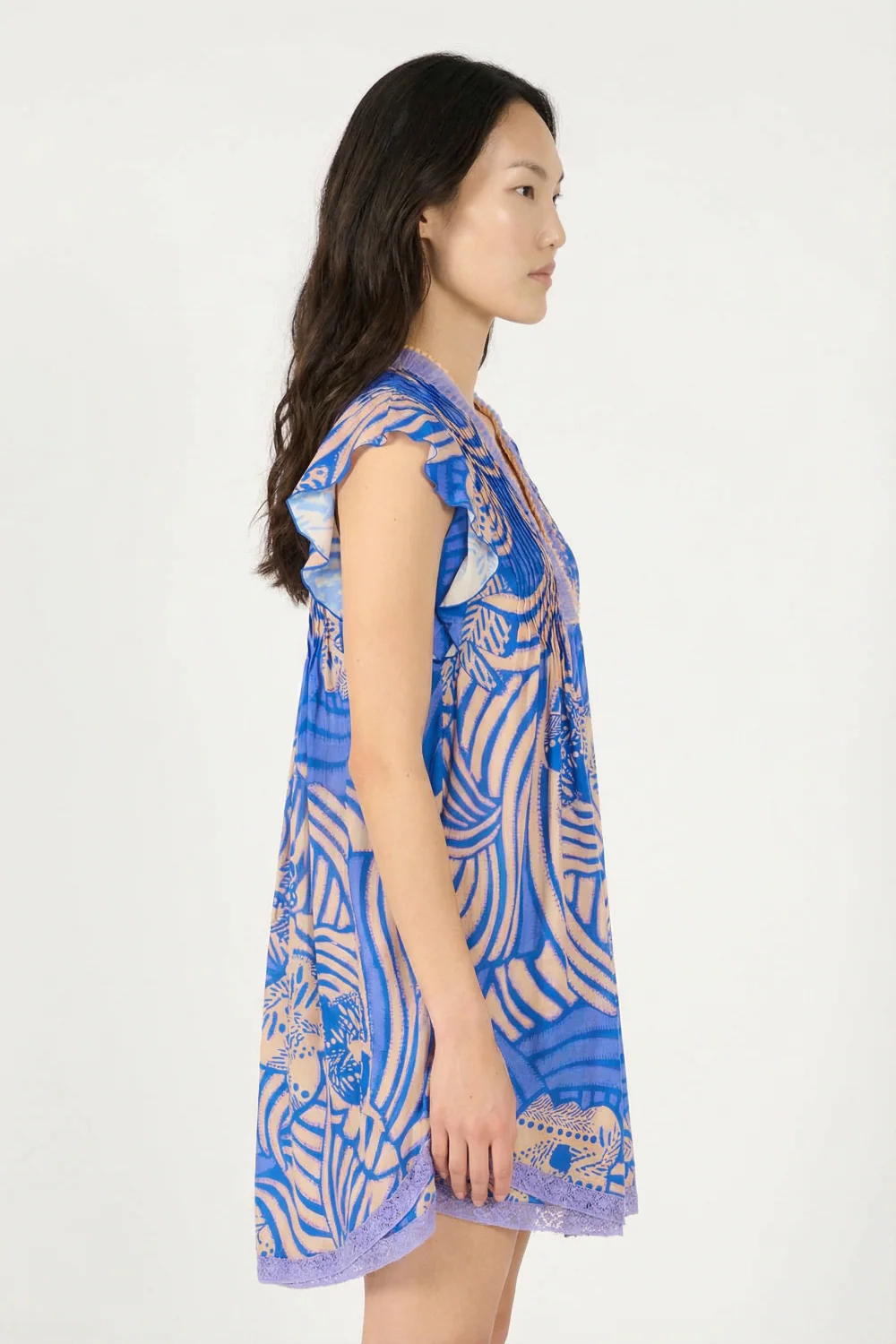 Mini Dress Sasha - Blue Japonism - Image 3