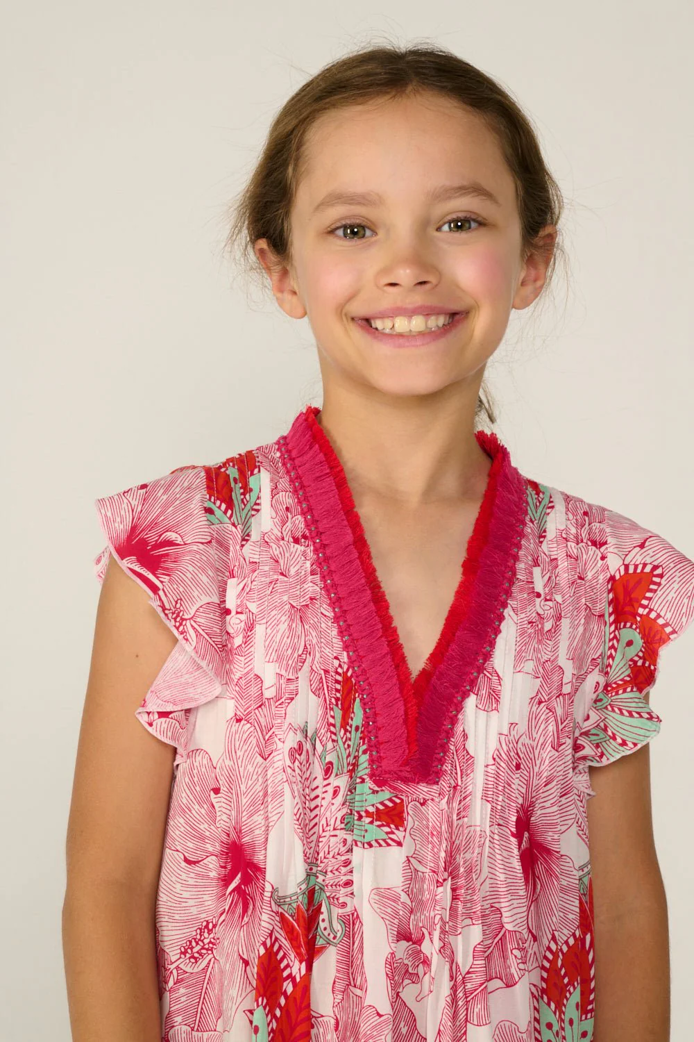 Mini Dress Sasha for girls - Pink Padang - Image 3