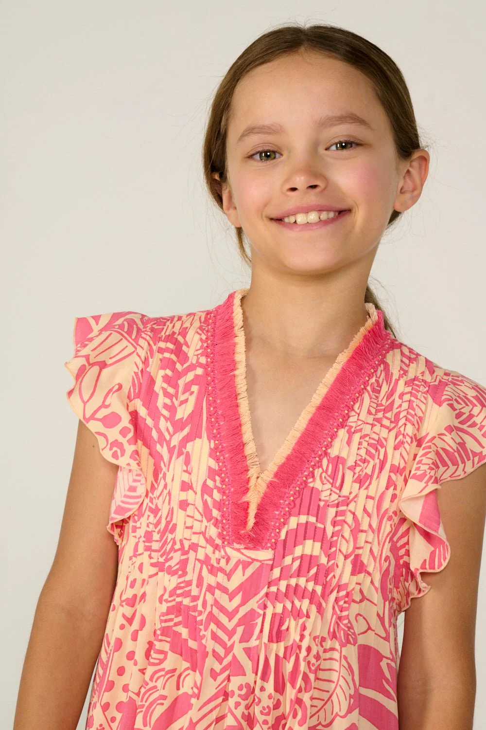 Mini Dress Sasha for girls - Pink Toucan - Image 3