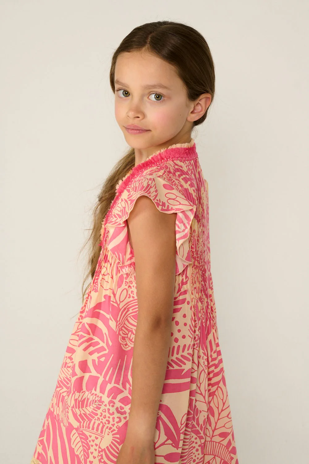 Mini Dress Sasha for girls - Pink Toucan - Image 4