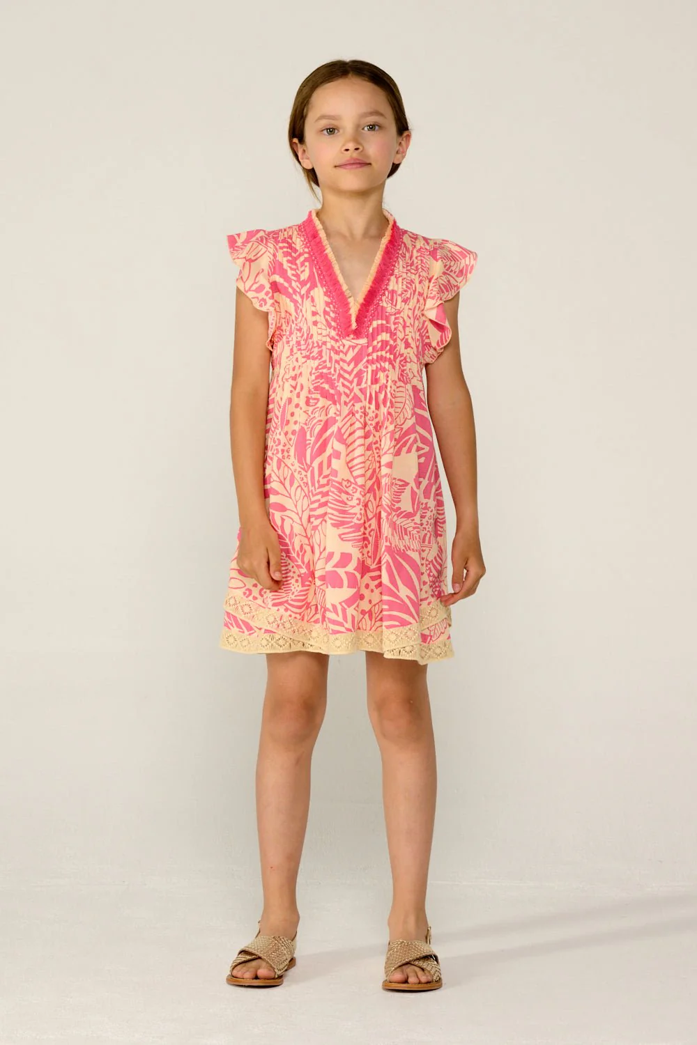Mini Dress Sasha for girls - Pink Toucan - Image 5