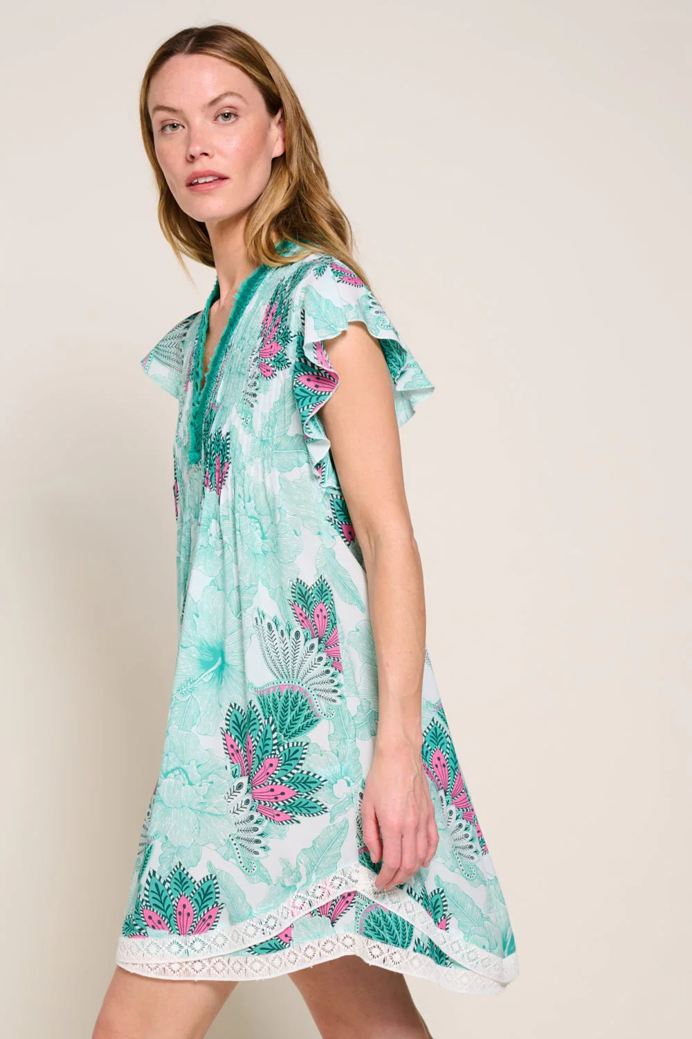 Mini Dress Sasha - Green Padang - Image 3