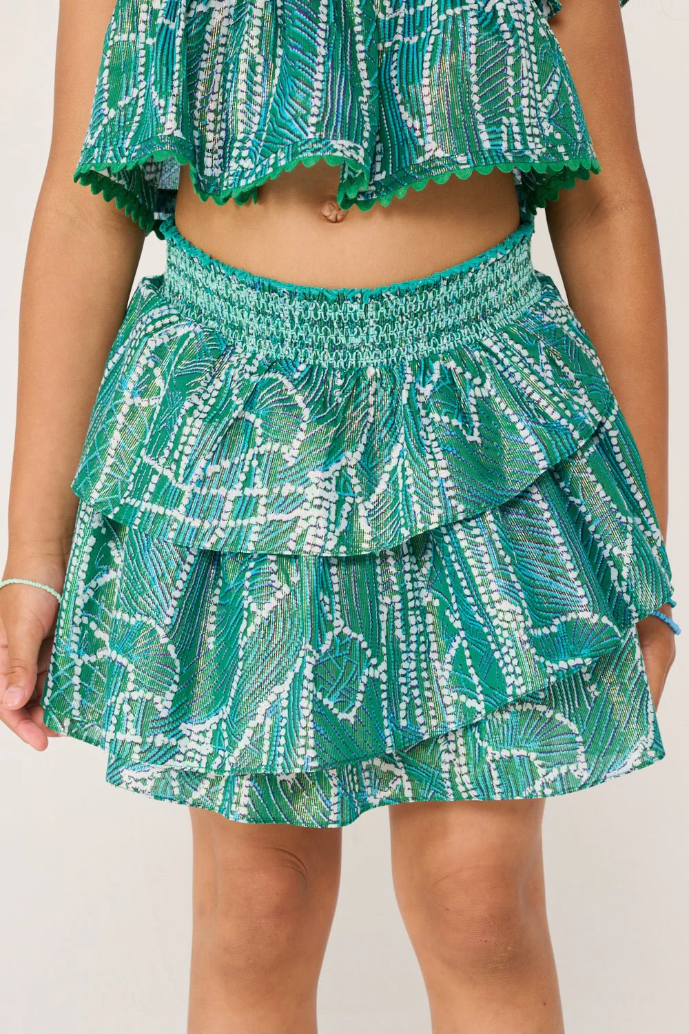 Mini Skirt Lilas for girls - Green Akoya - Image 4