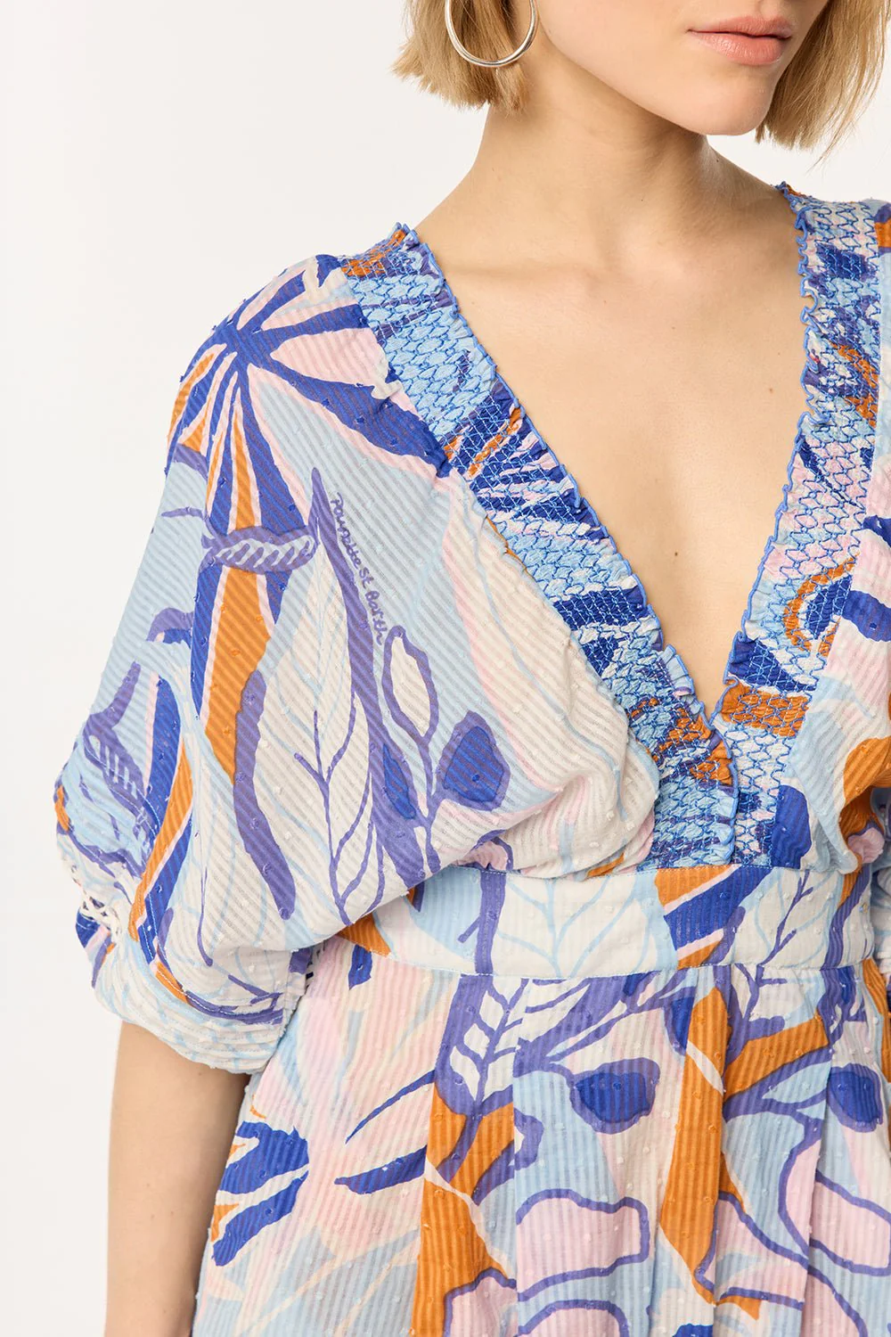 Short Jumpsuit Chantal - Blue Macro Lilium - Image 4