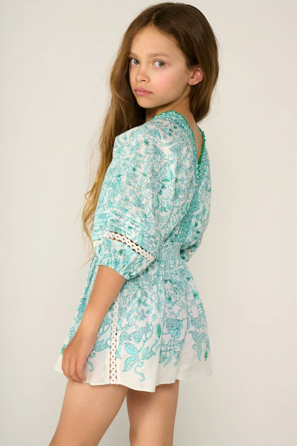 Short Jumpsuit Chantal for girls - Aqua Tiare - Image 5