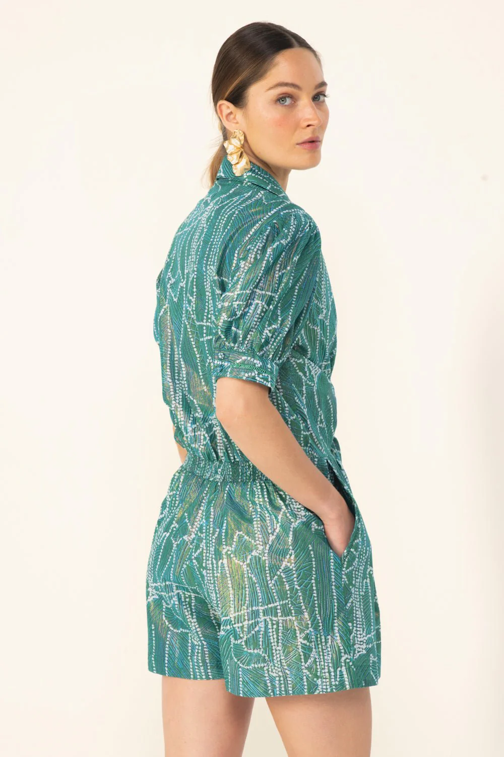 Short Jumpsuit Livia - Green Akoya - Image 5